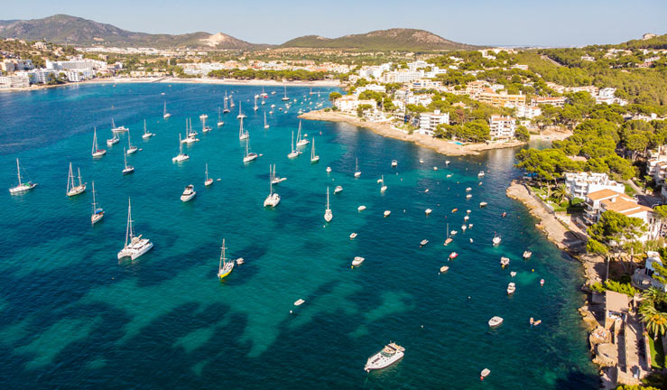 busy anchorage in majorca