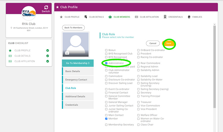 How to update affiliate contact details in the RYA Portal