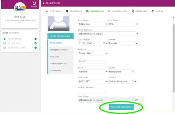 How to update your affiliate contact details in the RYA Portal