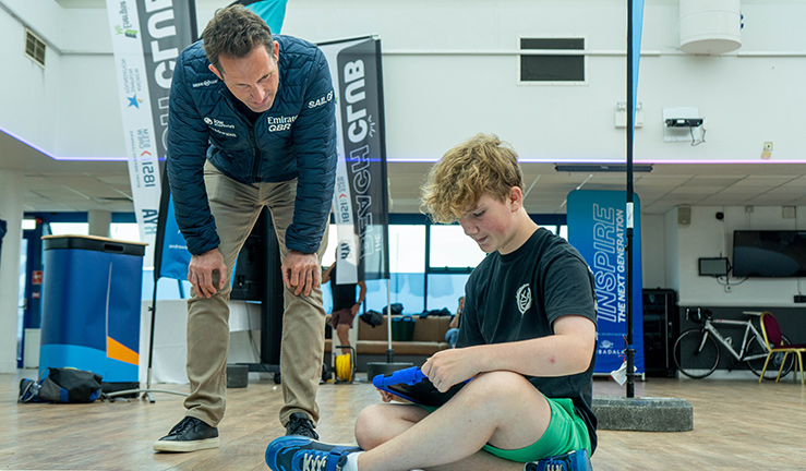 The RYA Beach Club, with partners Andrew Simpson Foundation, 1851 Trust and Energise Me, in action at the Emirates Great Britain Sail Grand Prix Portsmouth