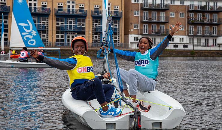 Children having fun afloat with the RYA's OnBoard programme