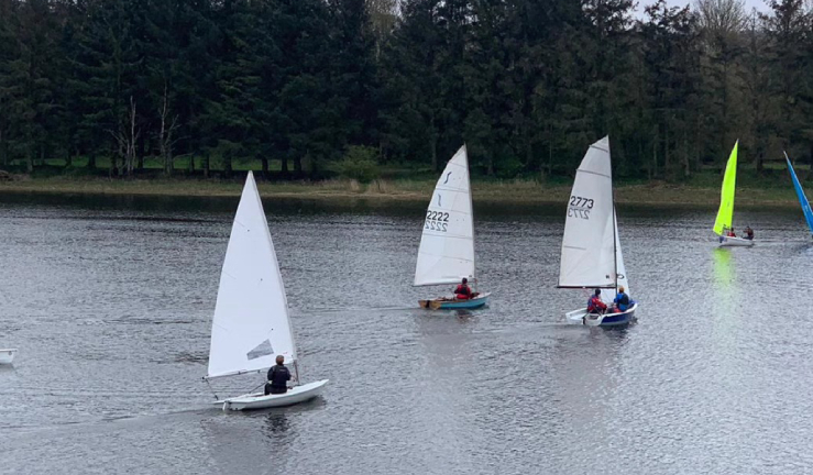 Dinghy's sailing in calm conditions in Scotland