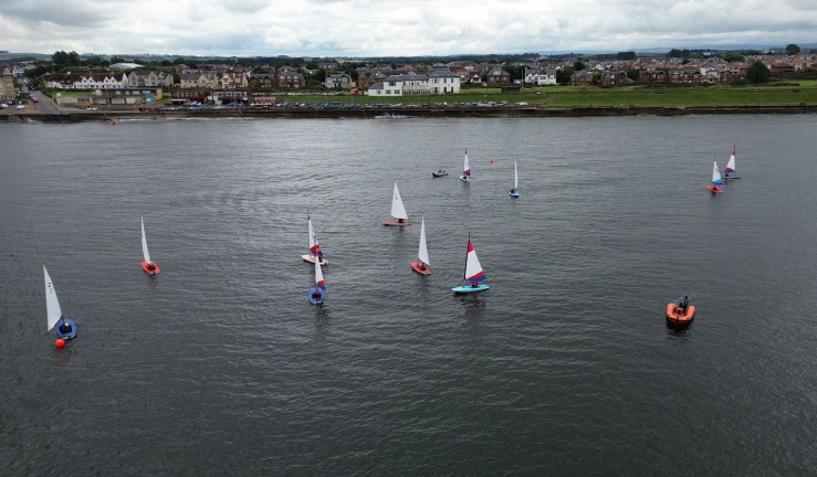 Dinghy's sailing in calm conditions in Scotland