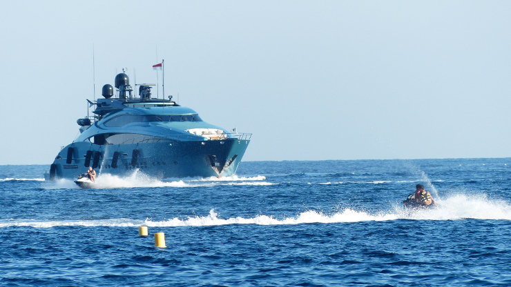 Super Yatch on the water 