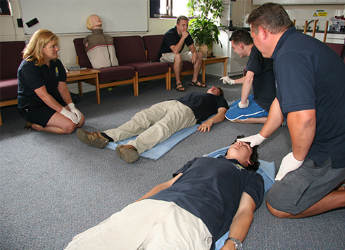 Group doing RYA First Aid course
