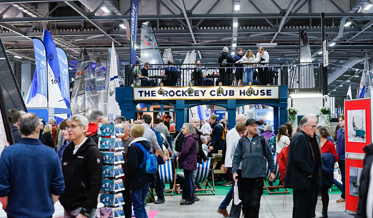 people walking round the dinghy show