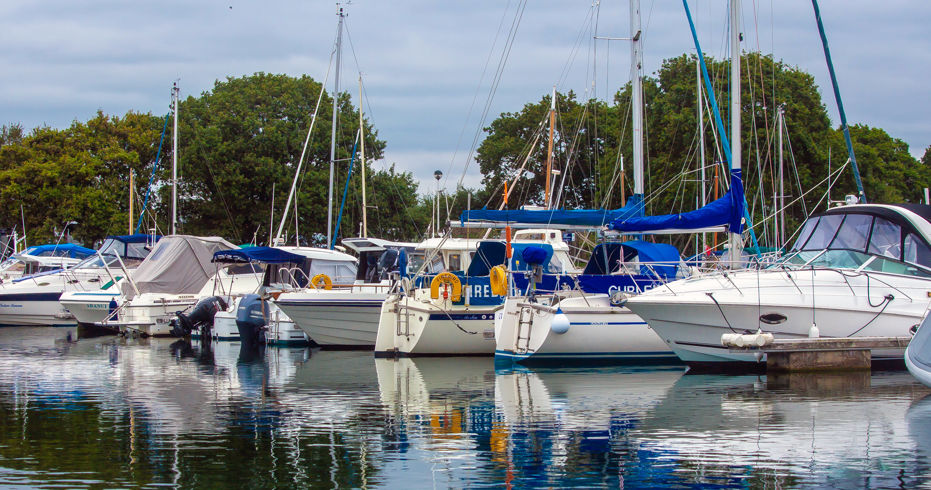 Boats moored next to each other 