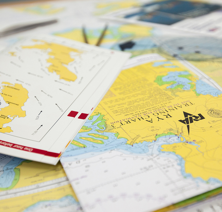 RYA course maps and chart work