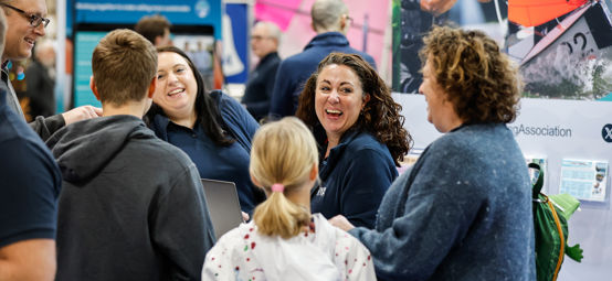 RYA staff greeting visitors at the Dinghy & Watersports Show