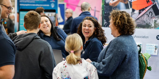 RYA staff greeting visitors at the Dinghy & Watersports Show