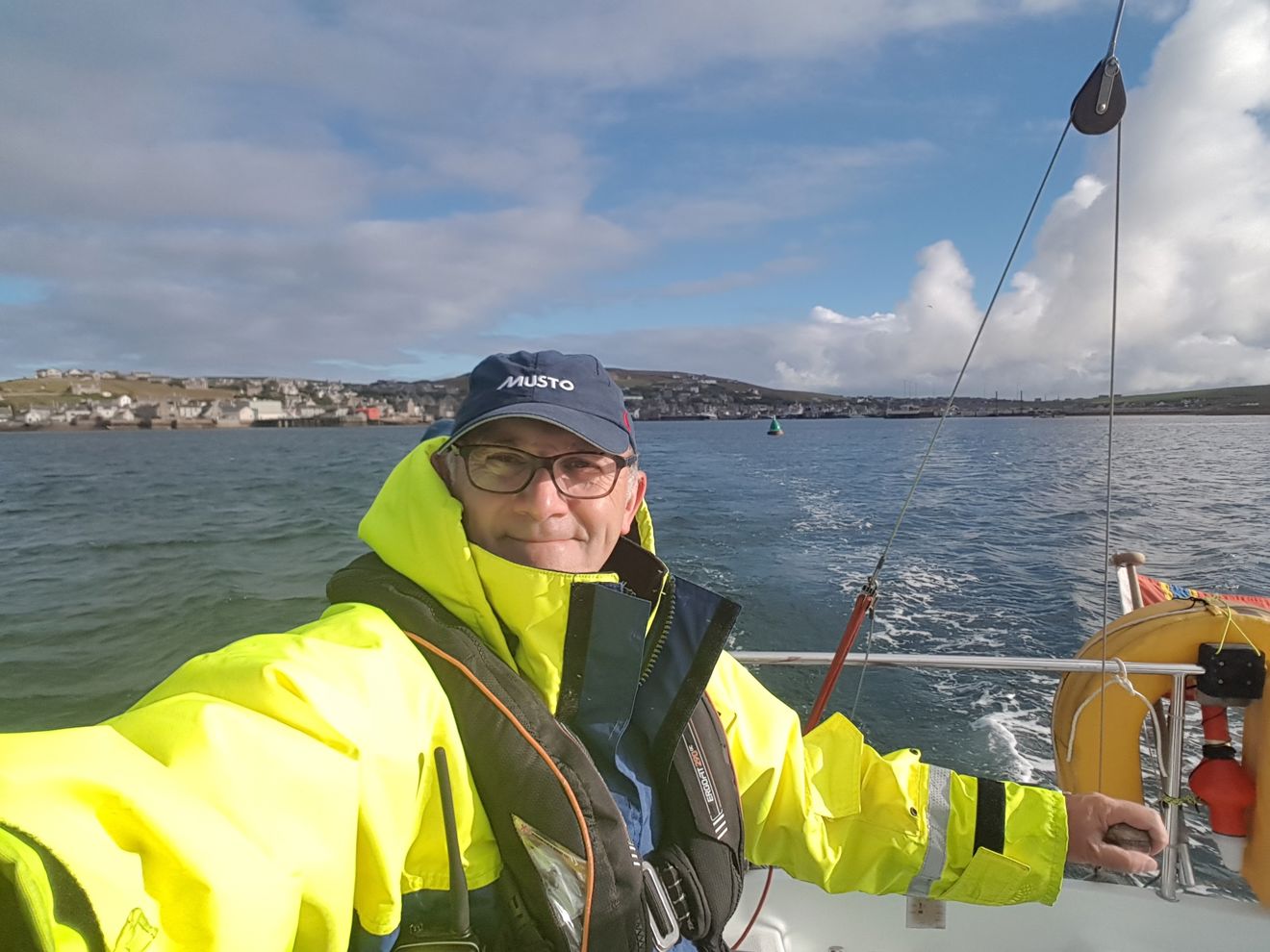 Stephen on his boat enjoying an afternoon