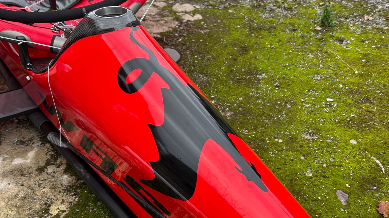 The Waszps have dragon stickers on the bow as well as Welsh Sailing branding.