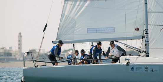Lucy Hodges and crew sailing their way to gold in the Visually Impaired event at the World Sailing Inclusion Championships