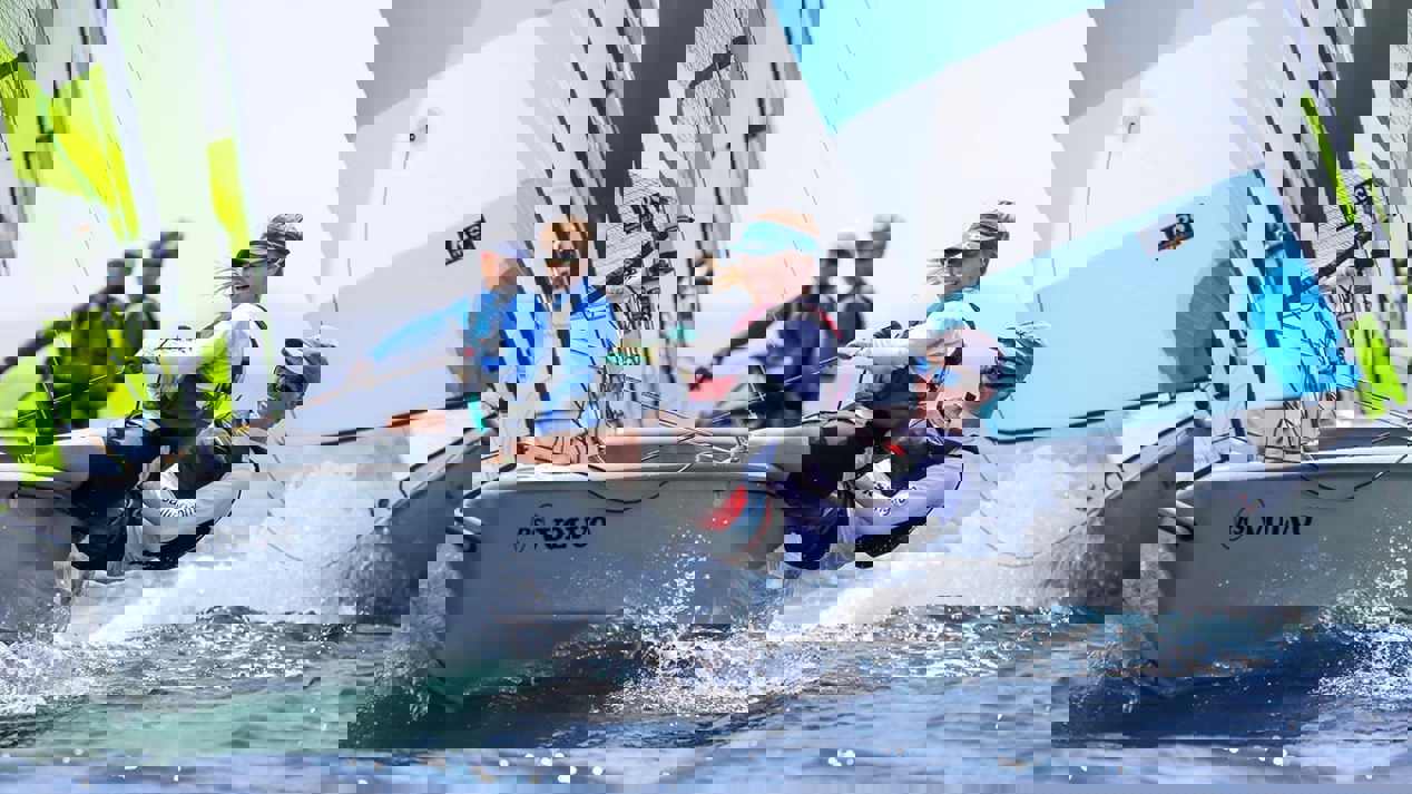 RYA Connected and RS Sailing event partnership - promotional image of sailors training with RS Sailing
