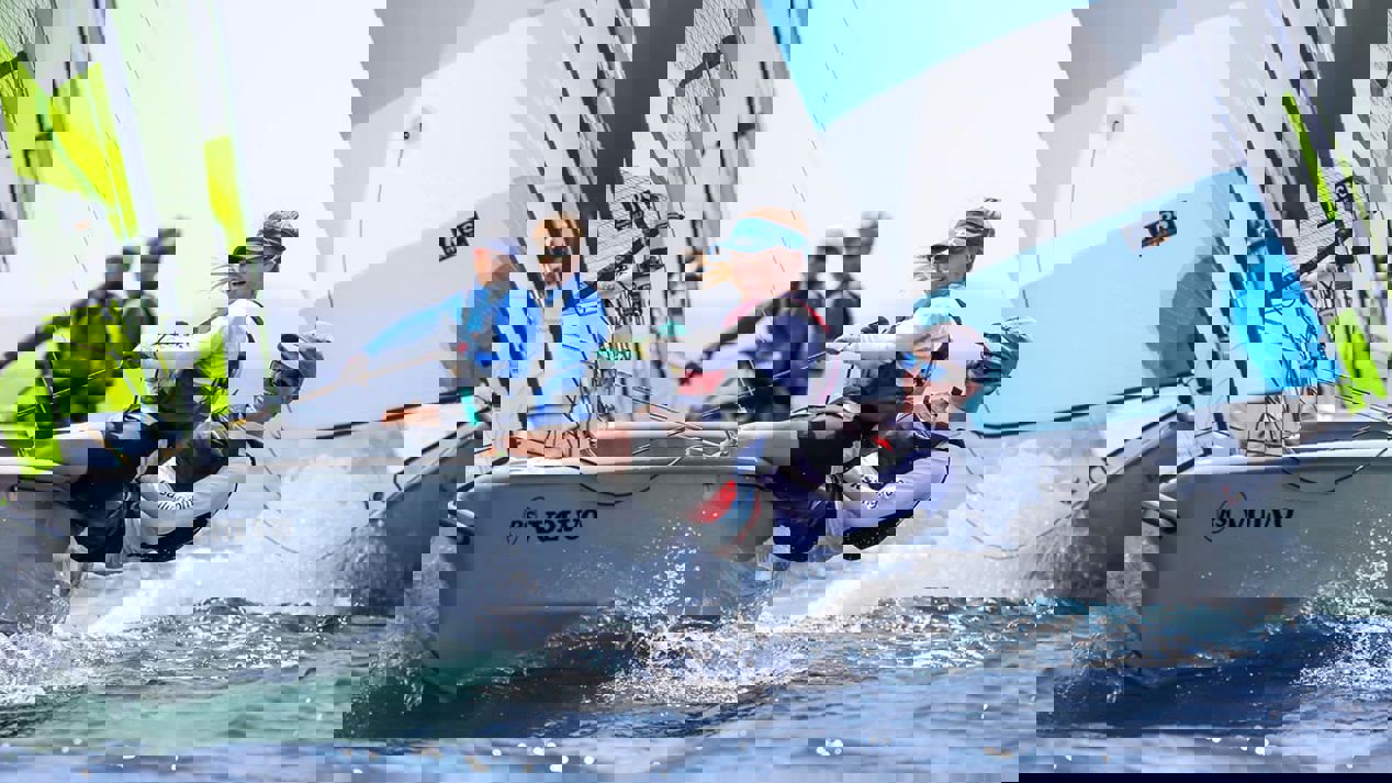 RYA Connected and RS Sailing event partnership - promotional image of sailors training with RS Sailing