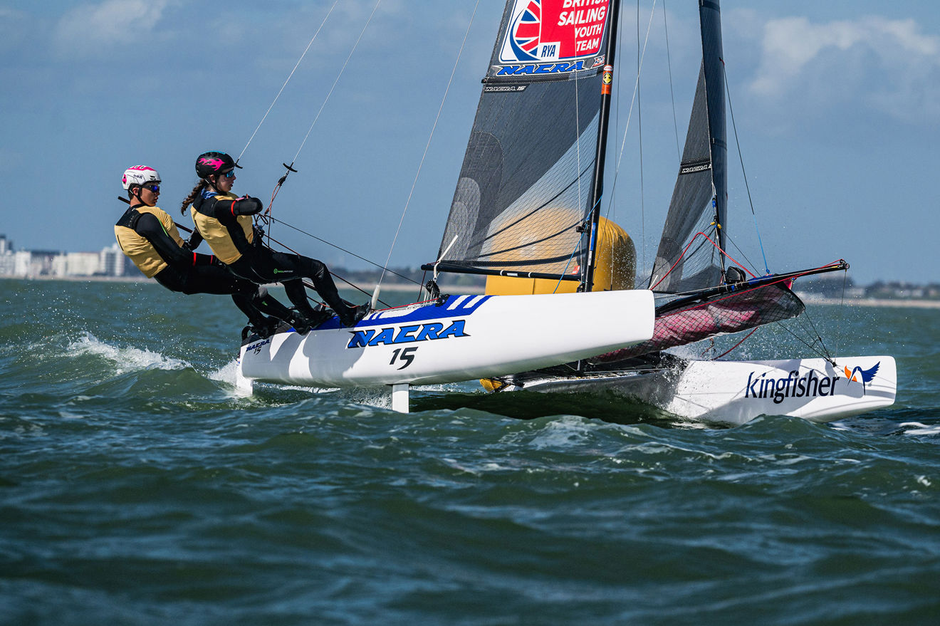 Marcus King-Maddie Jinks, Nacra 15, RYA Youth Nationals 2026, Hayling Island Sailing Club, RYA/Martin Allen Photography