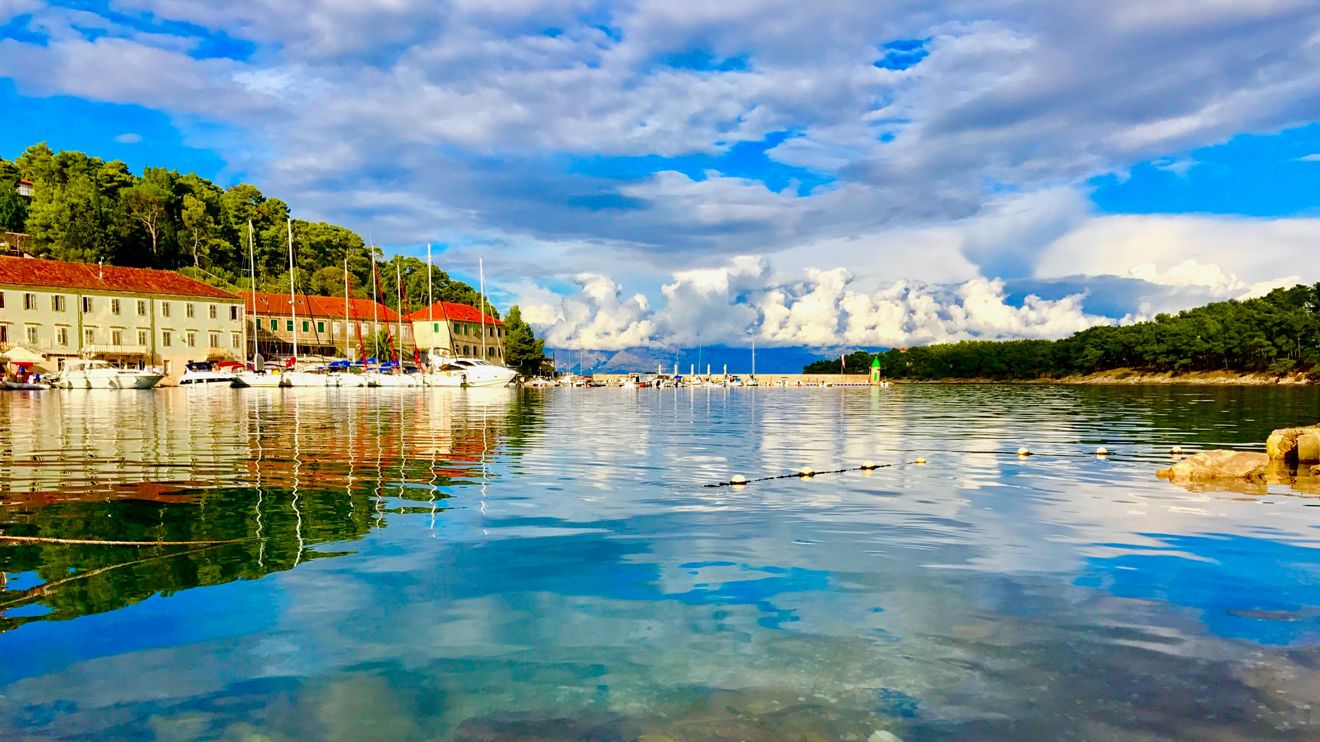 Beautiful view of a harbour in the med