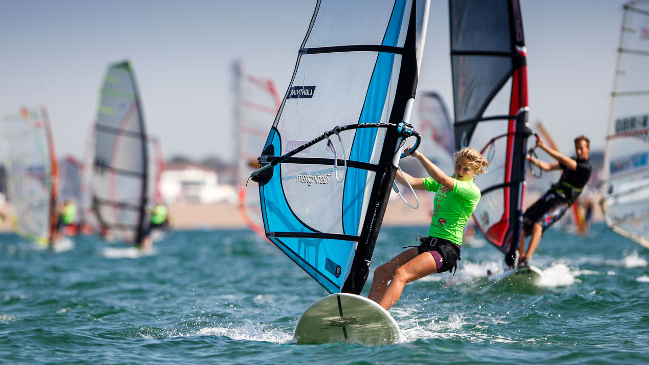 Women on the water windsurfing 