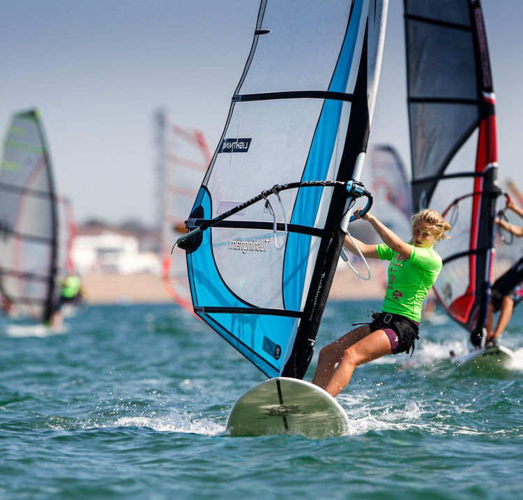 Women on the water windsurfing 