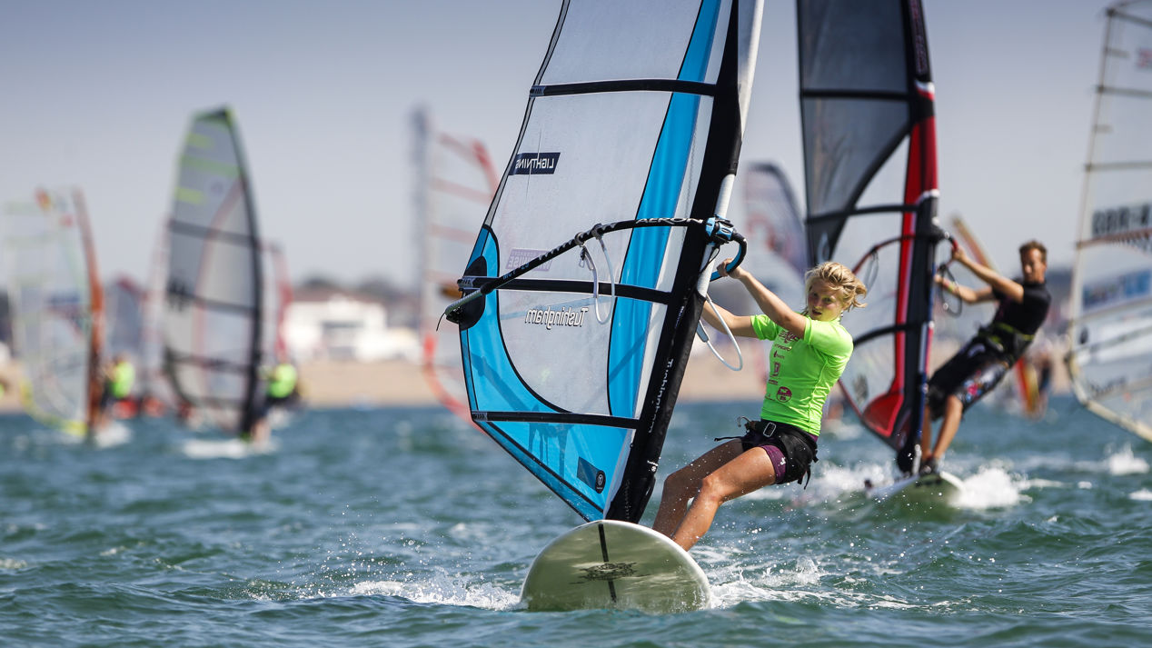 Women on the water windsurfing 