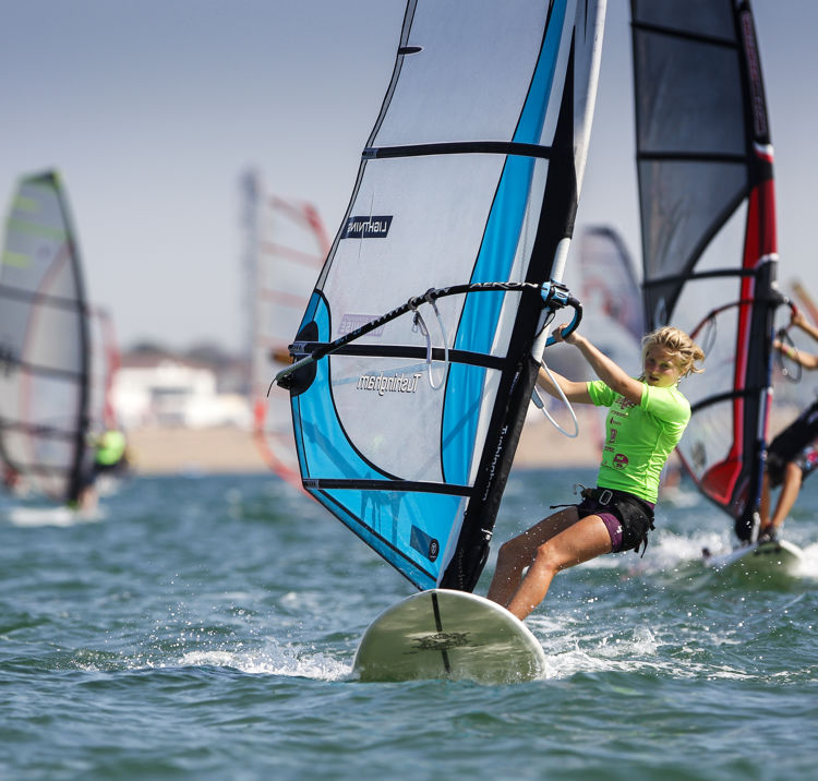 Women on the water windsurfing 