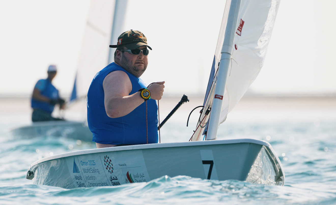 Murray Macdonald sailing in the Intellectual Impairment event at the World Sailing Inclusion Championships