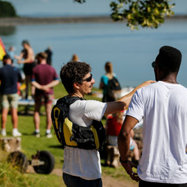 looking out at the water on a sunny day