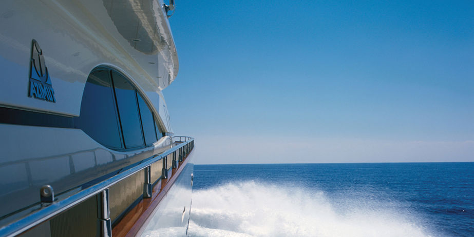 Superyacht on the open water