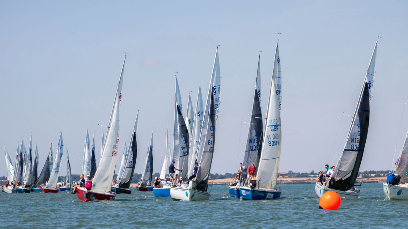 An image of the Colnes sailing during the Yacht Club RYA Active Club of the Year 2024