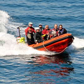 Rib travelling through waves