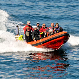 Rib travelling through waves