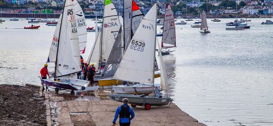 Wide shot of dinghies 