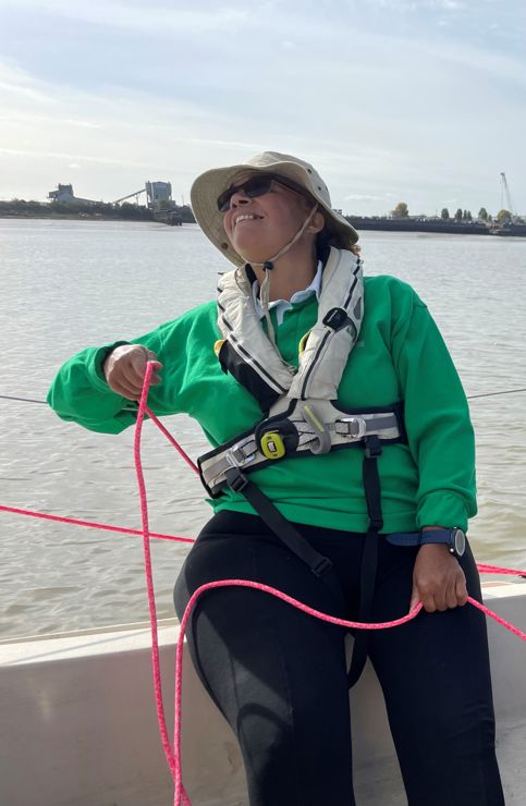 	Flying the spinnaker on the clubs raving keel boat
