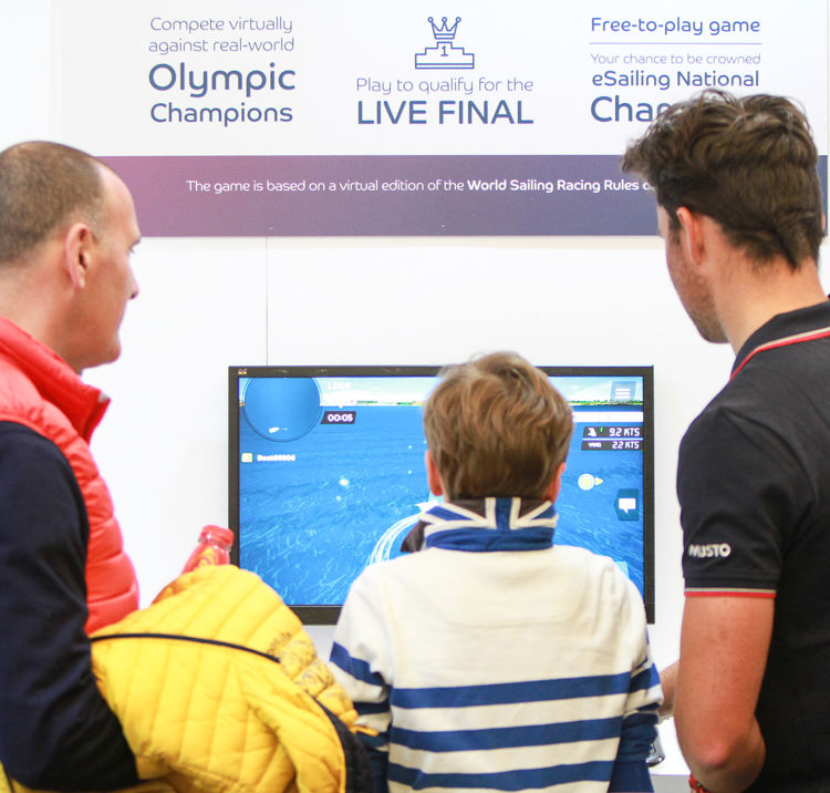 RYA eSailing game being played by young sailor