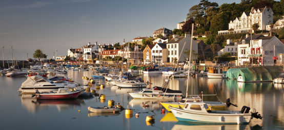 numerous boats moored up to buoys