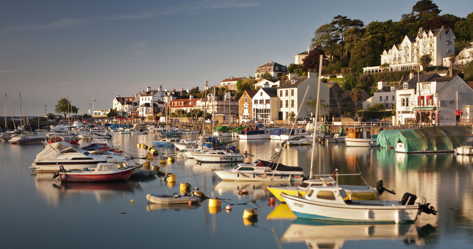 numerous boats moored up to buoys