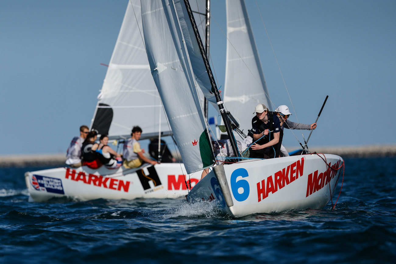 Elliot 6M in action at the RYA Harken Youth Match Racing Championship