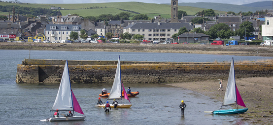 Club sailing in a Scottish harbour