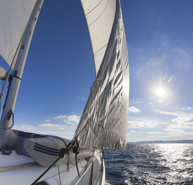 yacht sail flapping in wind