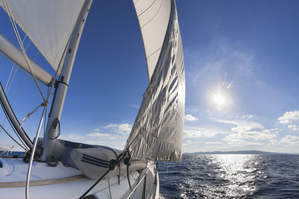 yacht sail flapping in wind