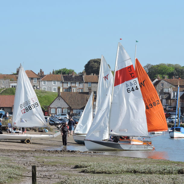 dinghies preparing to enter the water