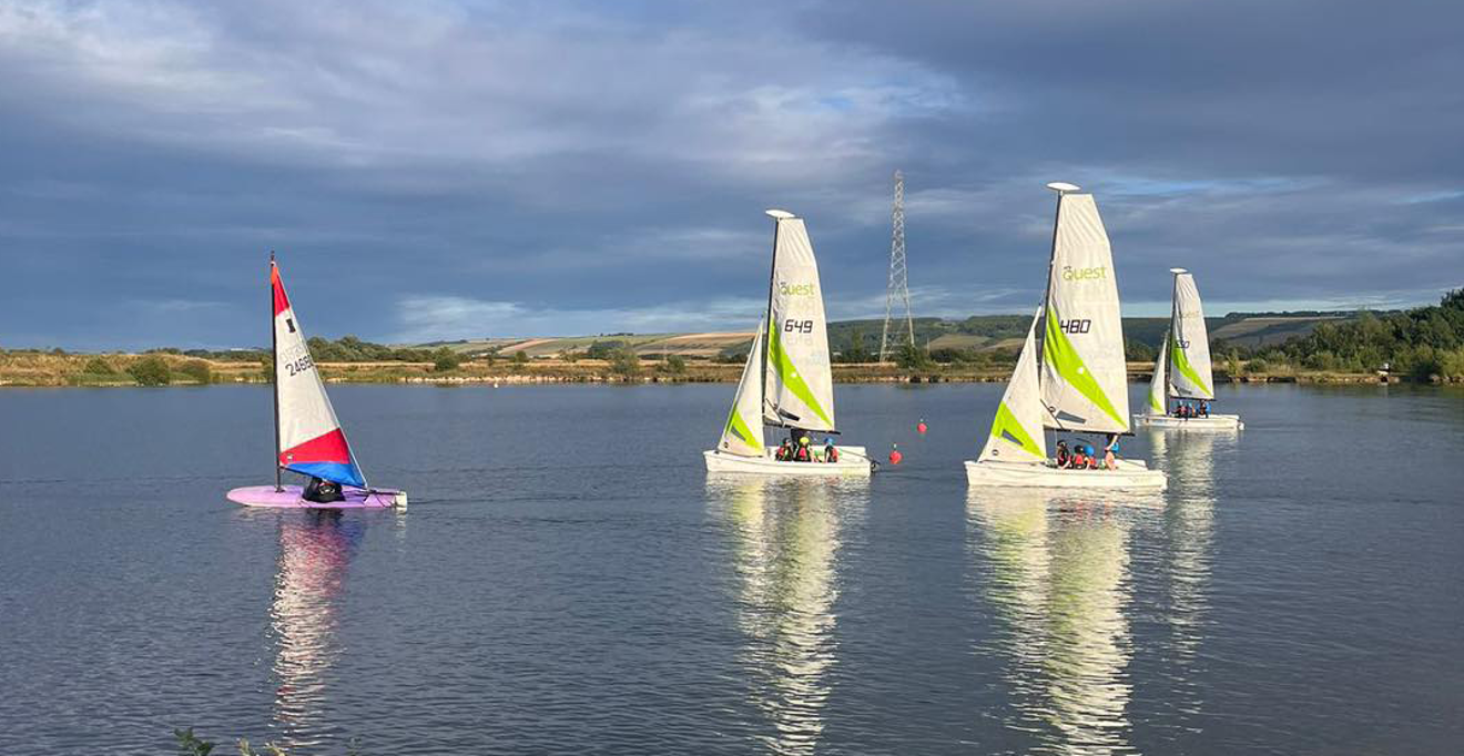 Cadets racing dinghies at Scarborough YC