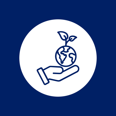Blue icon for sustainability