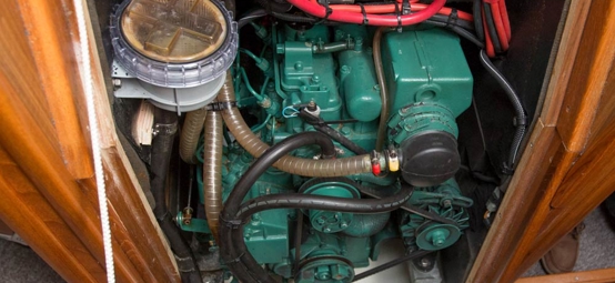 Diesel engine on sailing yacht
