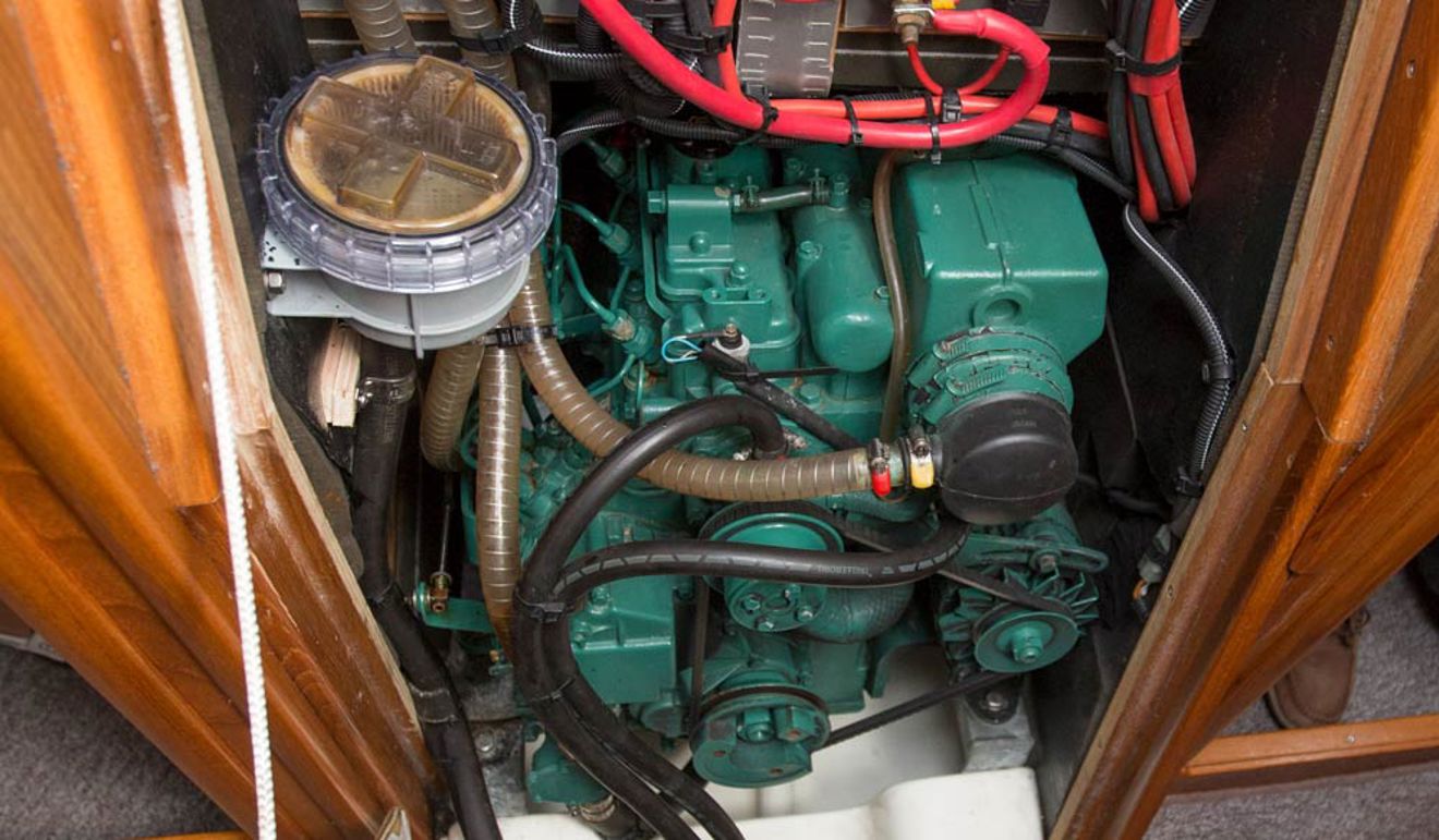 Diesel engine on sailing yacht
