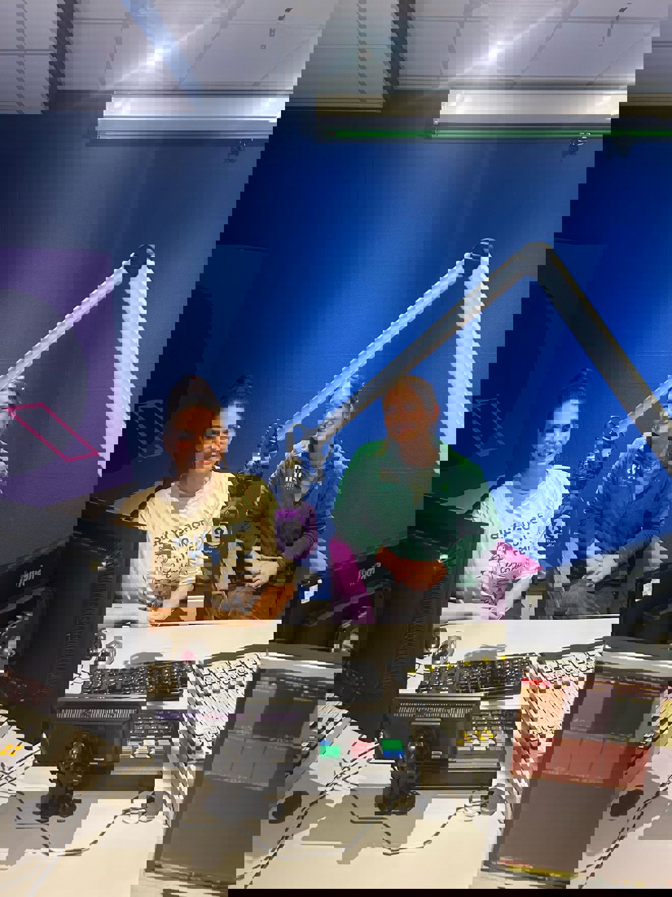 Jess being interviewed by Q Radio for the launch of the WoW program 