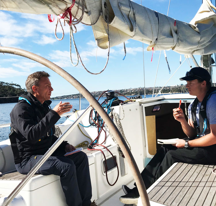 instructor talking to trainee