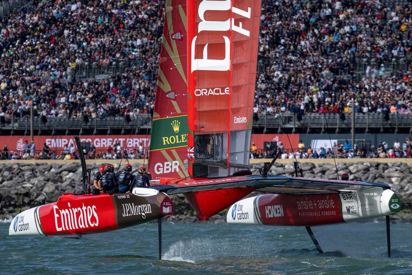 Close up of Sail GP race
