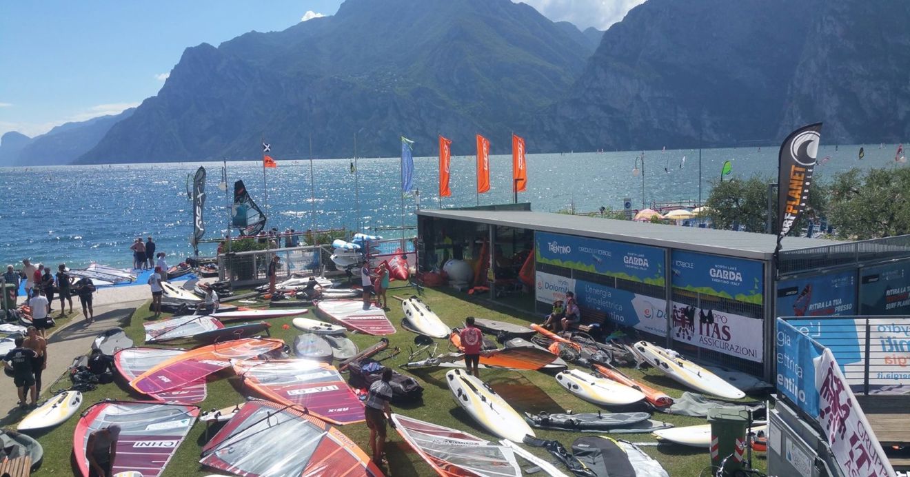 Huw took this photo while supporting an RS:X Youth World Windsurfing Championship at Torbole, Lake Garda