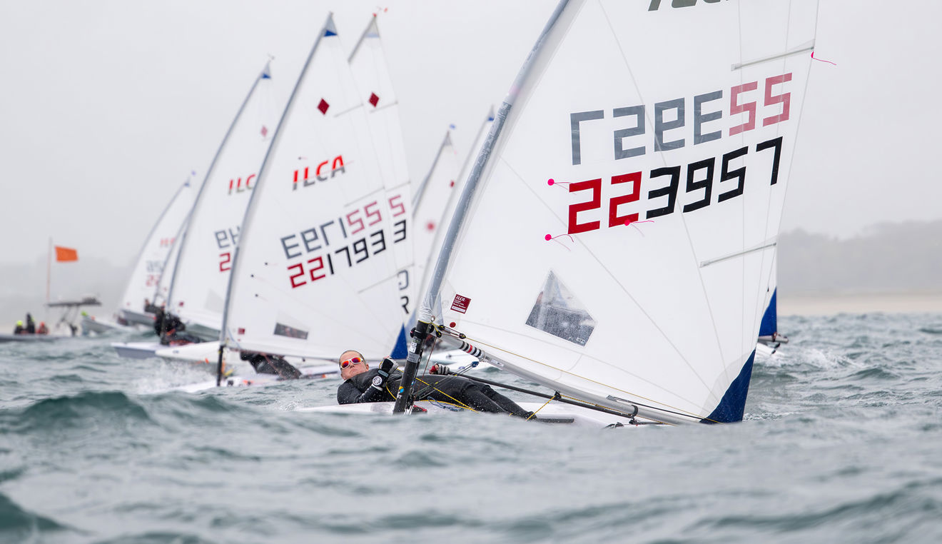 ILCAs racing at the RYA Youth Nationals 2026. Credit RYA/PKC Media